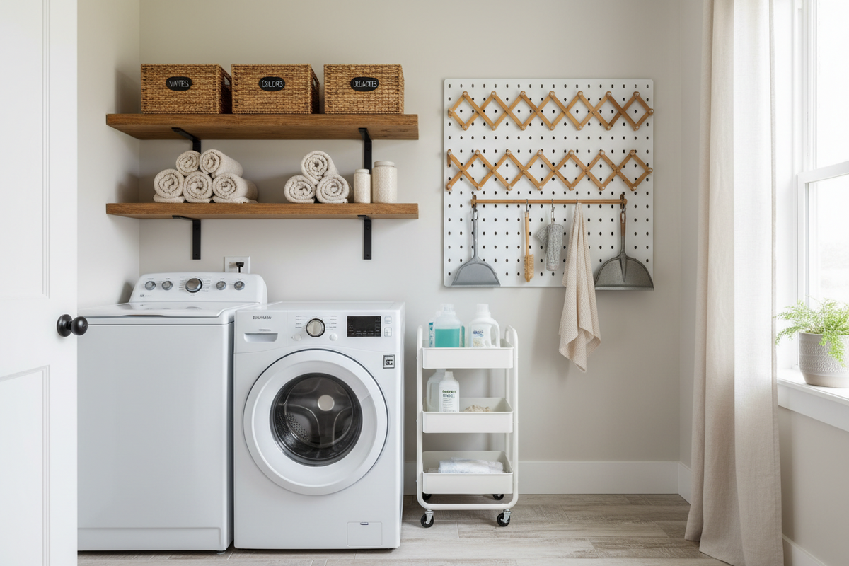 Small Laundry Room Organization: 17 Space-Saving Storage Ideas