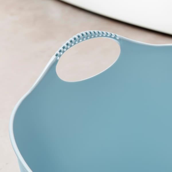 TORKIS Flexible Laundry Basket, 9 Gallon – Pale Blue Plastic Hamper - Image 5