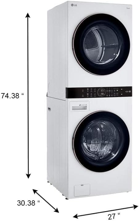 LG WKE100HWA WashTower Stacked Smart Laundry Center 4.5 Cu.Ft. Front Load - Image 4