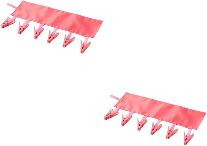 2pcs Folding Cloth Hanger Rack Portable Drying Rack 6 Clips Travel Laundry by Holibanna