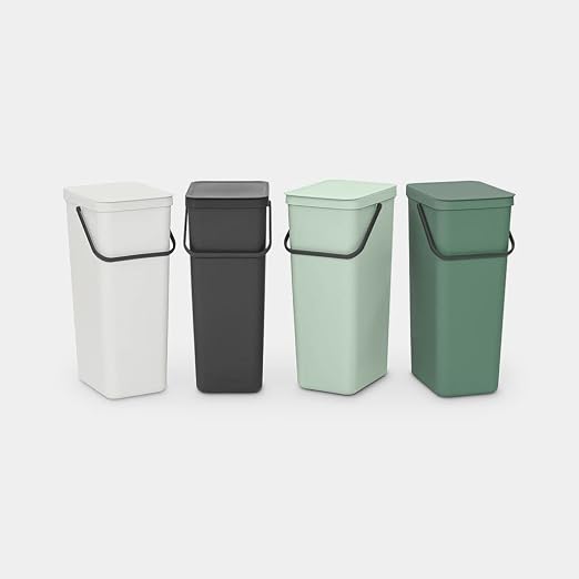Brabantia Sort & Go Kitchen Recycling Bin | L / 10.6 Gal / 40L | Light Gray | - Image 4
