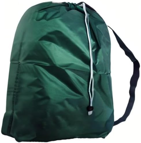 Laundry Bag with Strap for Travel, Drawstring, Lock Closure, Color: Green - Image 4