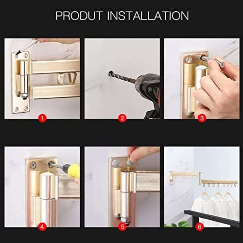 Folding Wall Mounted Clothes Hanger Outdoor Balcony Multi-Function Drying Rack - Image 9