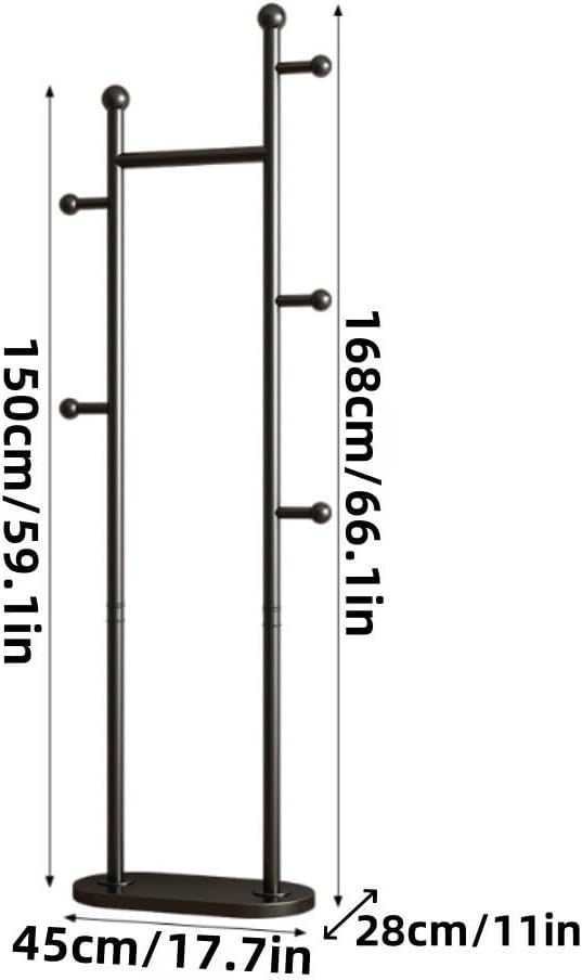 Simple Clothes Hanger, Carbon Steel Coat Rack, Floor-standing Clothes Drying - Image 2
