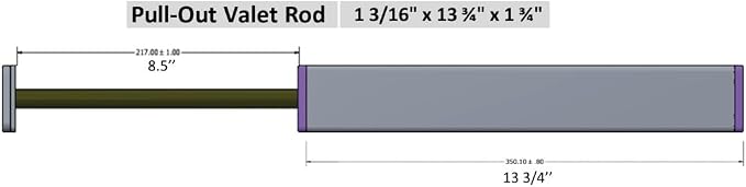 Designer Wardrobe Reversible Closet Valet Rod 11.75" or 13.75" Length - Image 7