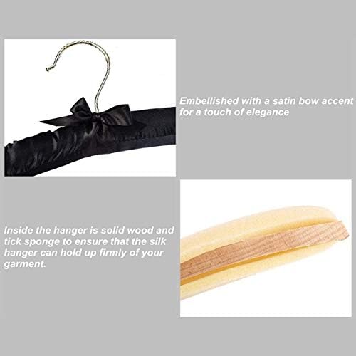 15 Inch Large Black Satin Padded Hangers - Image 5