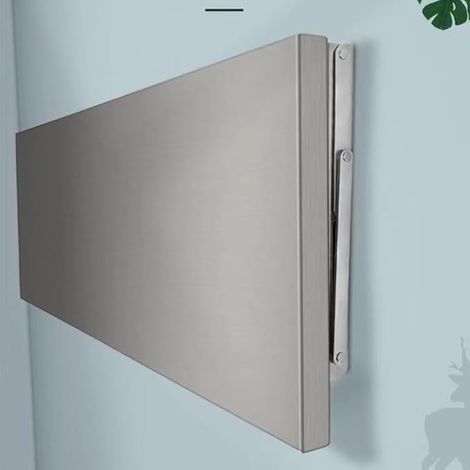 Wall Mounted Folding Table Stainless Steel Wall Shelf Floating Desk, Fold Down - Image 2