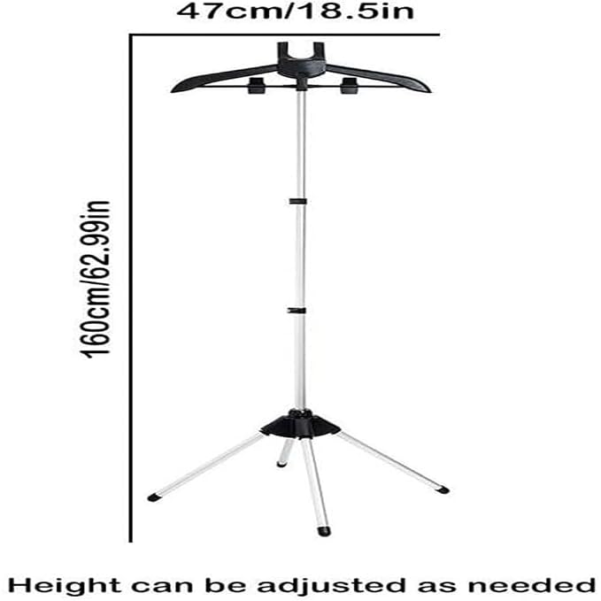 Handheld Clothes Steamer Holder Telescopic Folding Standing Fabric Ironing - Image 2