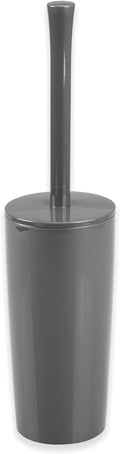 mDesign Slim Plastic Toilet Bowl Brush and Holder Set, Modern Compact Storage by mDesign
