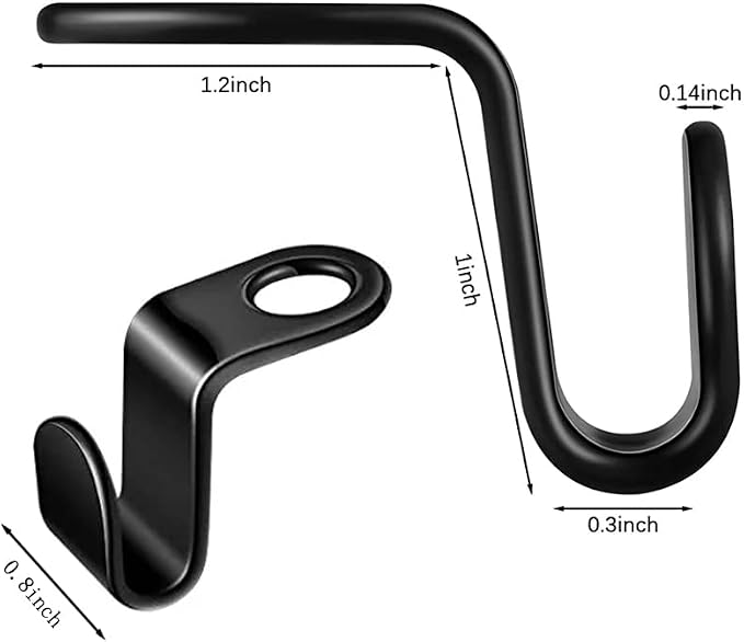 120PCS Black Plastic & Stainless Steel Hanger Connector Hooks, Heavy Duty - Image 7