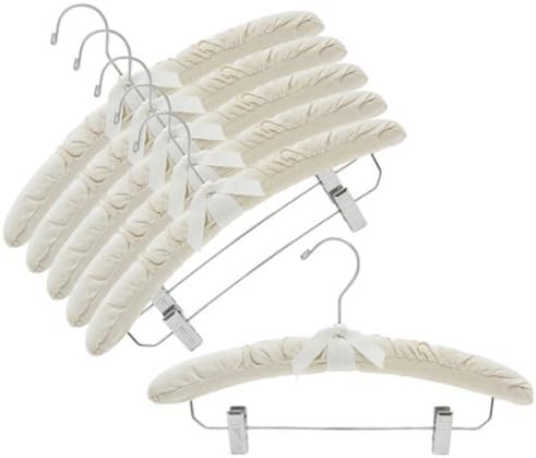 Only Hangers Natural Canvas Padded Hangers w/Chrome Hook & Clips by Only+Hangers
