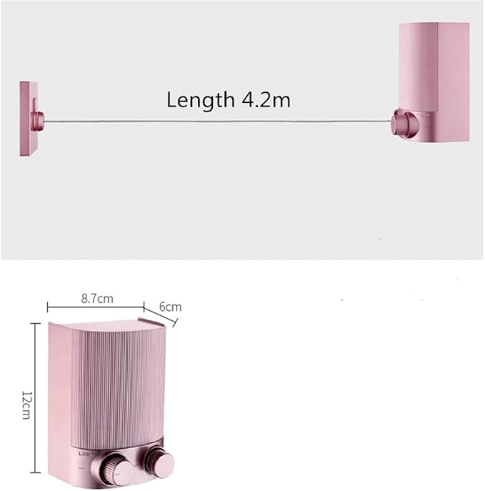 Retractable Clothesline Single Row Steel Wire Dryer Clothesline Laundry Hanger - Image 2
