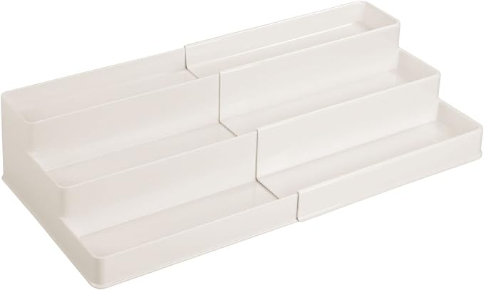 mDesign Plastic Expandable 3-Tier Shelf Rack Organizer - Image 8