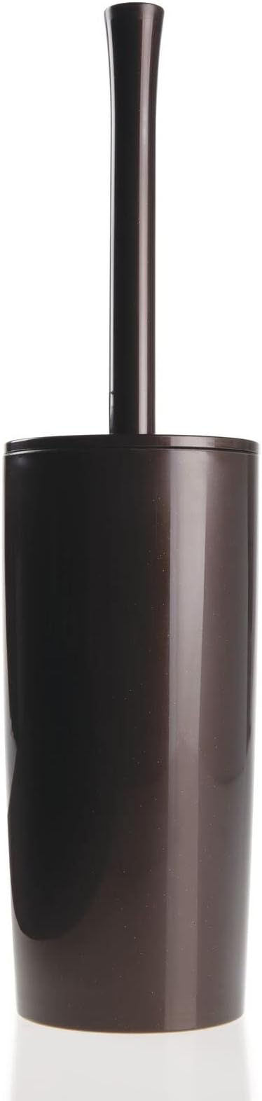 mDesign Slim Plastic Toilet Bowl Brush and Holder Set, Modern Compact Storage by mDesign