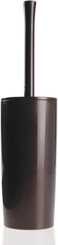 mDesign Slim Plastic Toilet Bowl Brush and Holder Set, Modern Compact Storage by mDesign