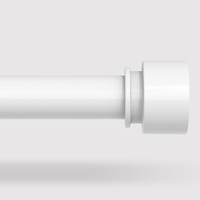 White Curtain Rods for Windows 66 to 120 Inch, Heavy Duty 1'' Diameter by VOIIYCurtainRods