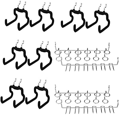 G.CORE 12 Pack Pegboard Tool Utility Hooks, 1/4" Heavy Duty Metal Peg Board by GCORE