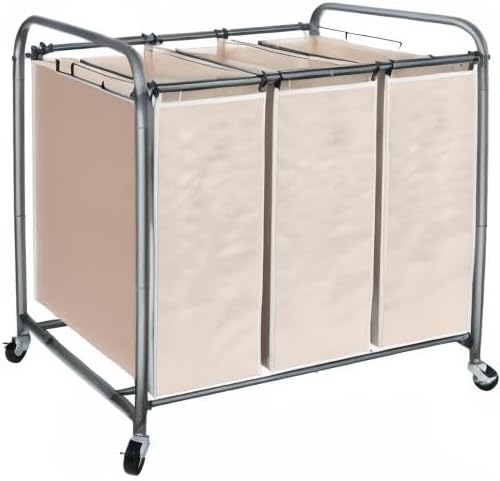STO STO Laundry Sorter 3 Section, 3 Bag Clothes Hamper, Rolling Laundry Cart - Image 8