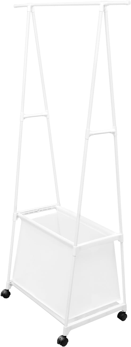 Laundry Cart with Hanging Rack, Fabric Laundry Hamper with Wheels, Small by Unknown