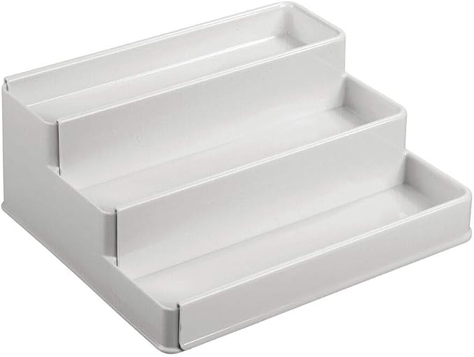 mDesign Plastic Expandable 3-Tier Shelf Rack Organizer - Image 10