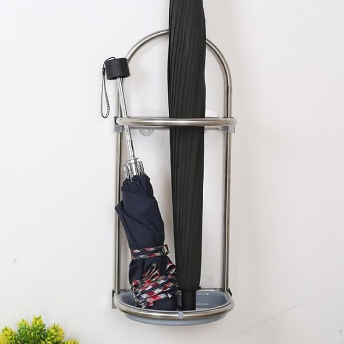 Umbrella Stand Self Adhesive Umbrella Holder Wall Mounted Folding Drying Rack - Image 4