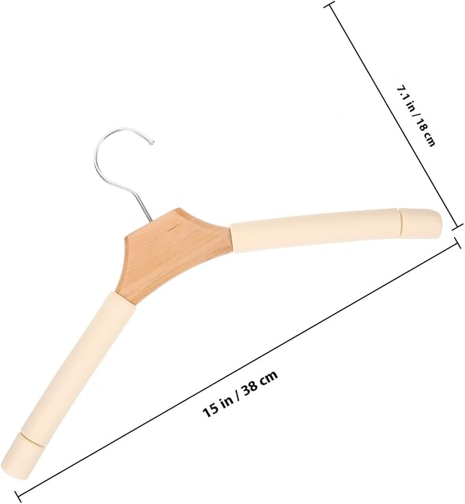 5pcs Nonslip Solid Wood Clothes Hangers - Image 2