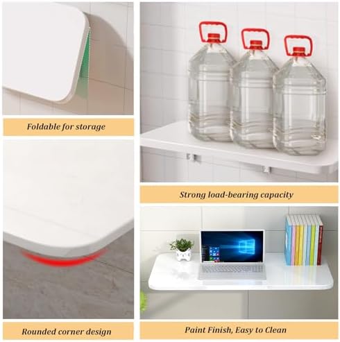 Space-Saving Folding Wall Table, Hidden Laundry & Dining Desk - Image 5