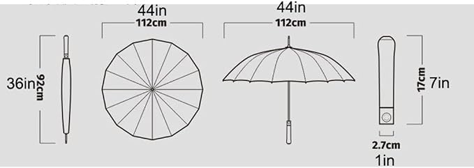 44Inch Oversize Golf Umbrella Automatic Open Windproof Stick Umbrella Heavy - Image 2