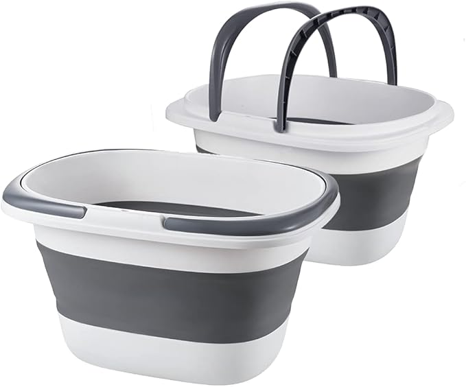 2 Pack Large Collapsible Mop Bucket 4.2 Gallon by Goderewild