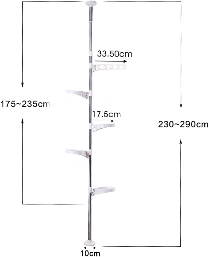 Hershii 5-Layer Indoor Plant Pole Spring Tension Rod Corner Flower Display Rack - Image 7