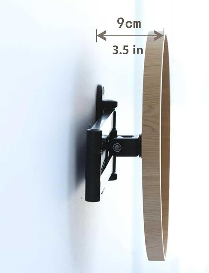 Small Round Wall-Mounted Table, Folding Retractable Coffee Table, Made of Solid - Image 4