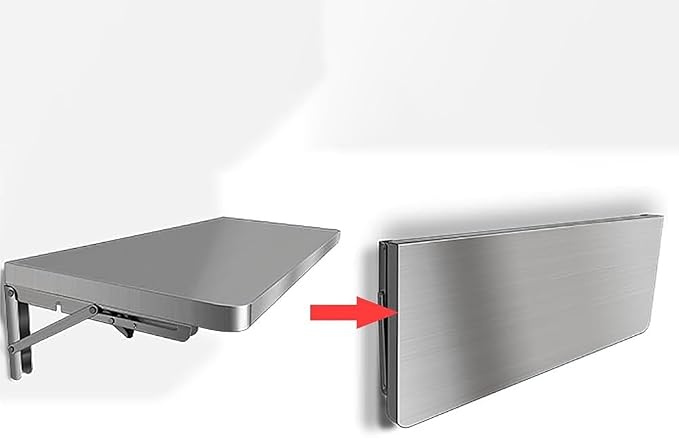 Stainless Steel Wall Mount Folding Table, Kitchen Storage Shelf, Laundry - Image 5