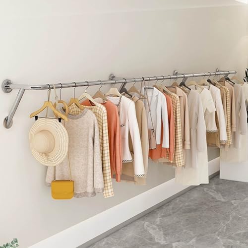 Wall-Mounted Stainless Steel Clothes Bar Rack - Image 7