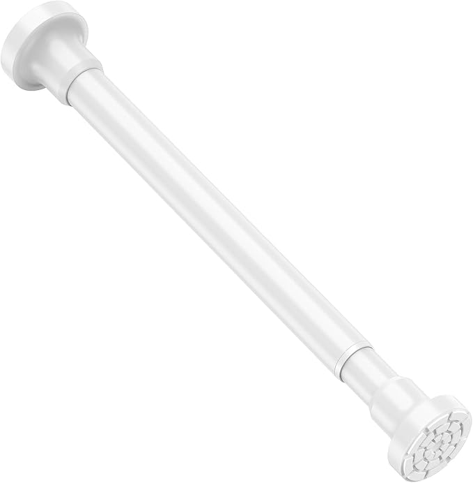 Small Tension Rod 18 to 28 Inch Short Curtain Rod No Drilling, Rust Proof White by Unknown