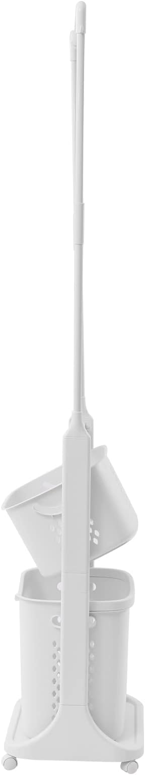 Laundry Cart with Wheels and Hanging Rack Rolling Laundry Basket with Clothes - Image 4