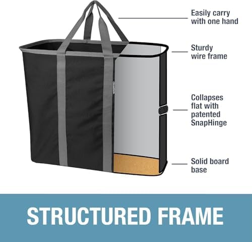 CleverMade Collapsible Laundry Caddy – Foldable Laundry Hamper & Tote, XXL 64L - Image 7