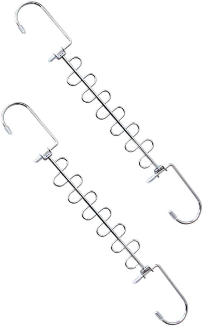 2pcs Multi-Hole Metal Clothes Hangers Portable Folding Clothing Drying Rack by OFFSCH