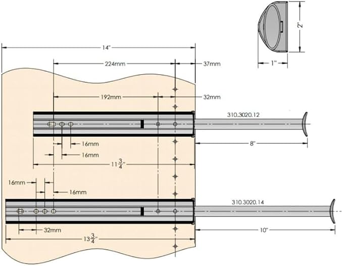 TAG Hardware Premium 14 1/8 Inch Long Expendible Pullout Closet Wardrobe Valet - Image 2