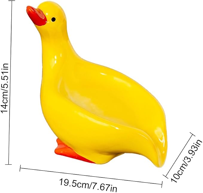 Adorable Laundry Sponge Storage Case -Duck-Shaped Ceramic Soap Dis, Cute - Image 7