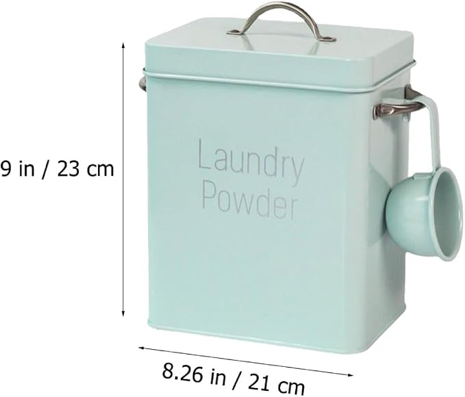 Moisture-proof and Resistant Green Metal Storage Holder and Laundry Powder - Image 2