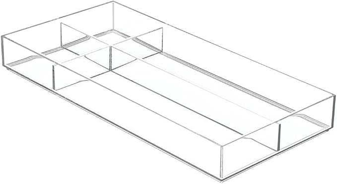 mDesign Plastic Stackable Office Divided Storage Drawer Organizer Tray - Image 8