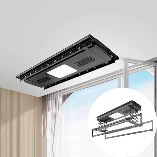 Electric Ceiling Clothes Drying Rack by Unknown