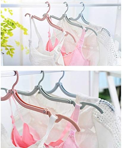 EAVOQLB 10 PCS Portable Folding Clothes Hangers Retractable Plastic Non Slip - Image 6