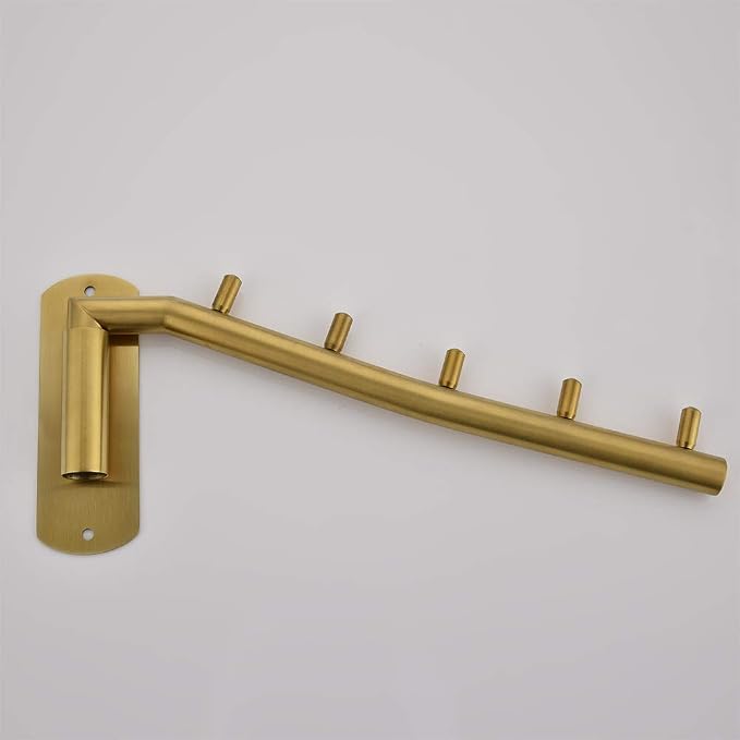 JQK Folding Clothes Hanger Rack, Stainless Steel Swing Arm Hook Holder - Image 9