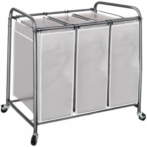 STO STO Laundry Sorter 3 Section, 3 Bag Clothes Hamper, Rolling Laundry Cart - Image 7