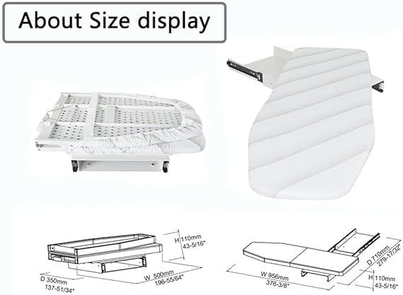 37 Inch Wall-Mounted Ironing Board, 180°Swivel Fold Away Ironing Board - Image 7