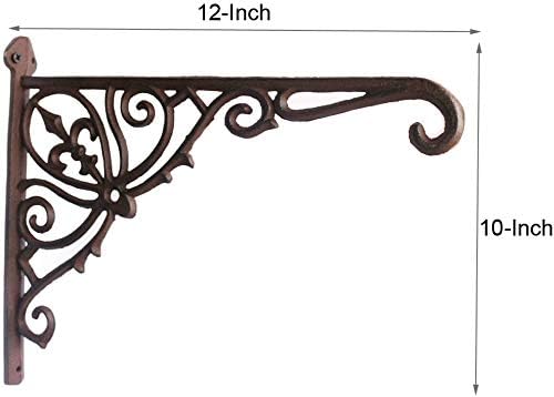 KiaoTime Cast Iron Hanging Hook Bracket Wall Hanger 12" Deep Outdoor Indoor - Image 7