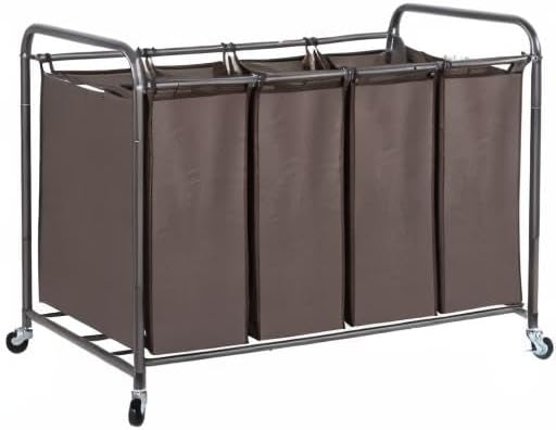 STO STO Laundry Sorter 4 Section, 4 Bag Clothes Hamper, Rolling Laundry Cart - Image 8