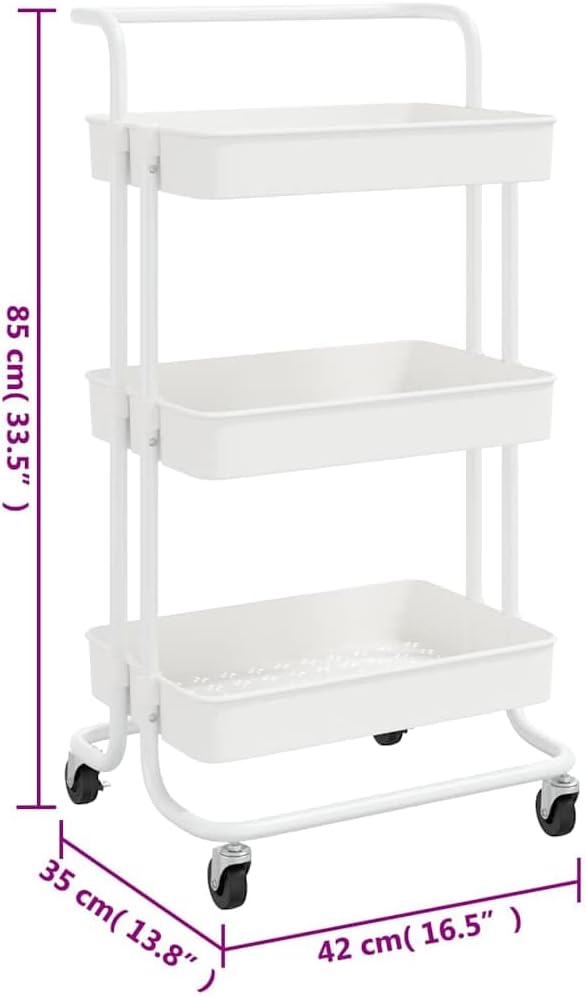 3-Tier Rolling Utility Cart - Image 7
