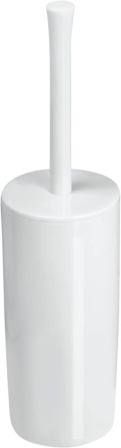 mDesign Slim Plastic Toilet Bowl Brush and Holder Set, Modern Compact Storage by mDesign